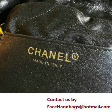 Chanel Shiny Lambskin, Bijoux Charms  &  Gold-Tone Metal CHANEL 22 Mini Handbag AS3980 Black